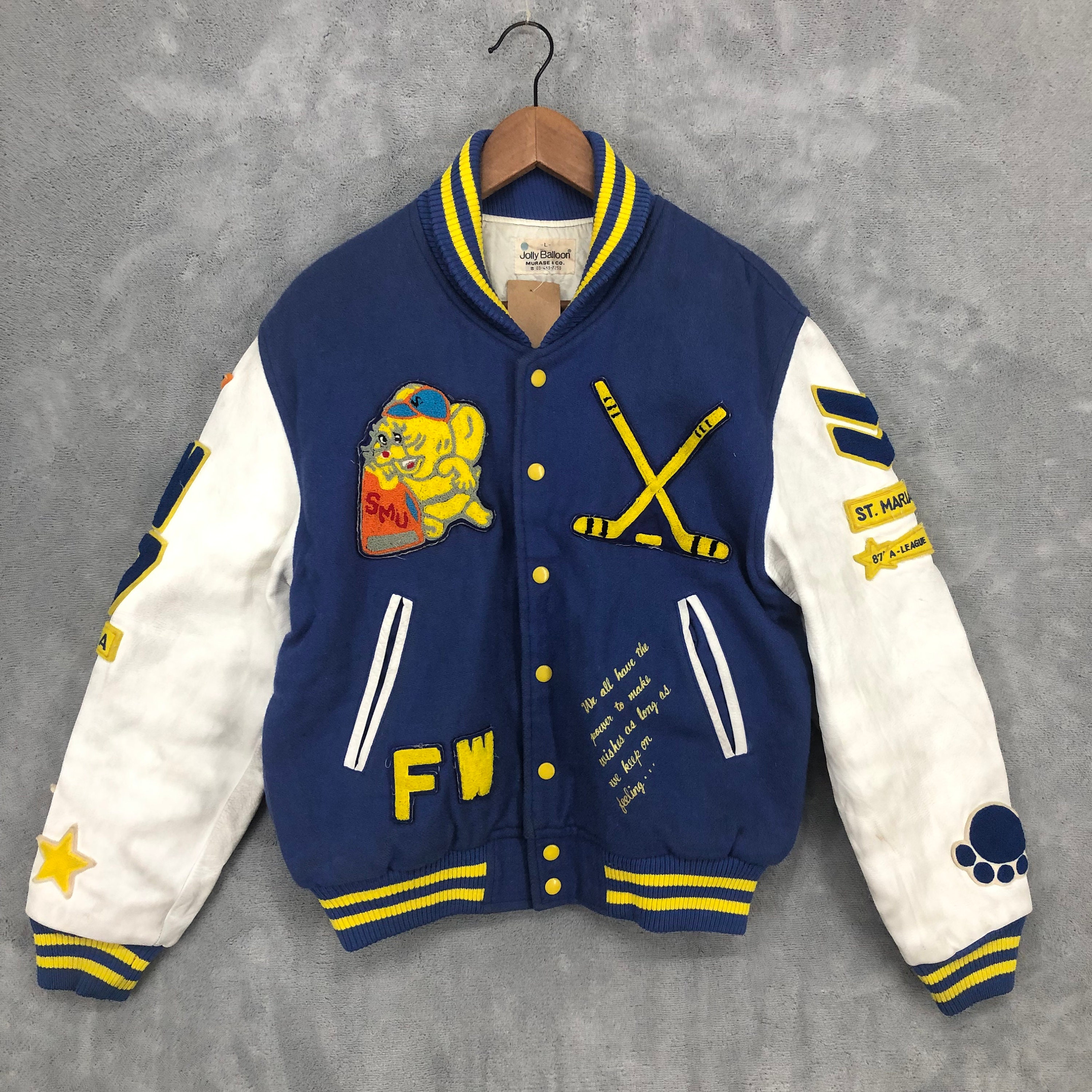 Buy Vintage Japanese Brand Crocodile Varsity Jacket Letterman