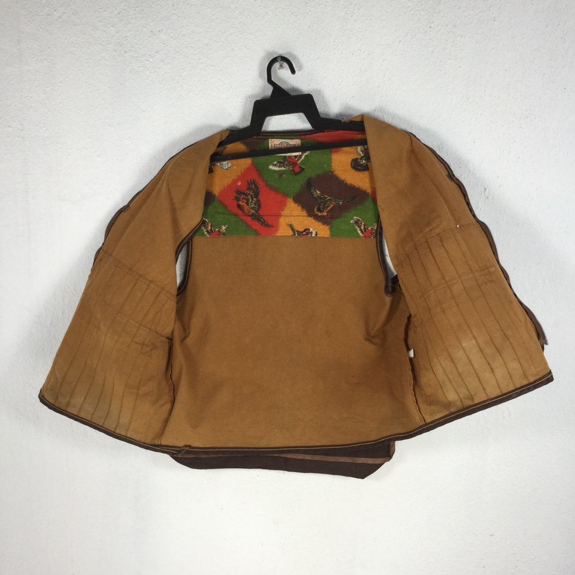 90'S Saftback Hunting Vest, Men's Size Medium cotton Khaki type Vintage Second Hand