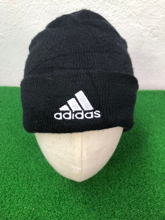 Vintage Adidas Embroidered Logo Black Beanie Hat Free Size - Etsy