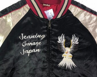 Vintage Kids Sukajan Jacket: Japanese Embroidery Eagle Souvenir - Main Image