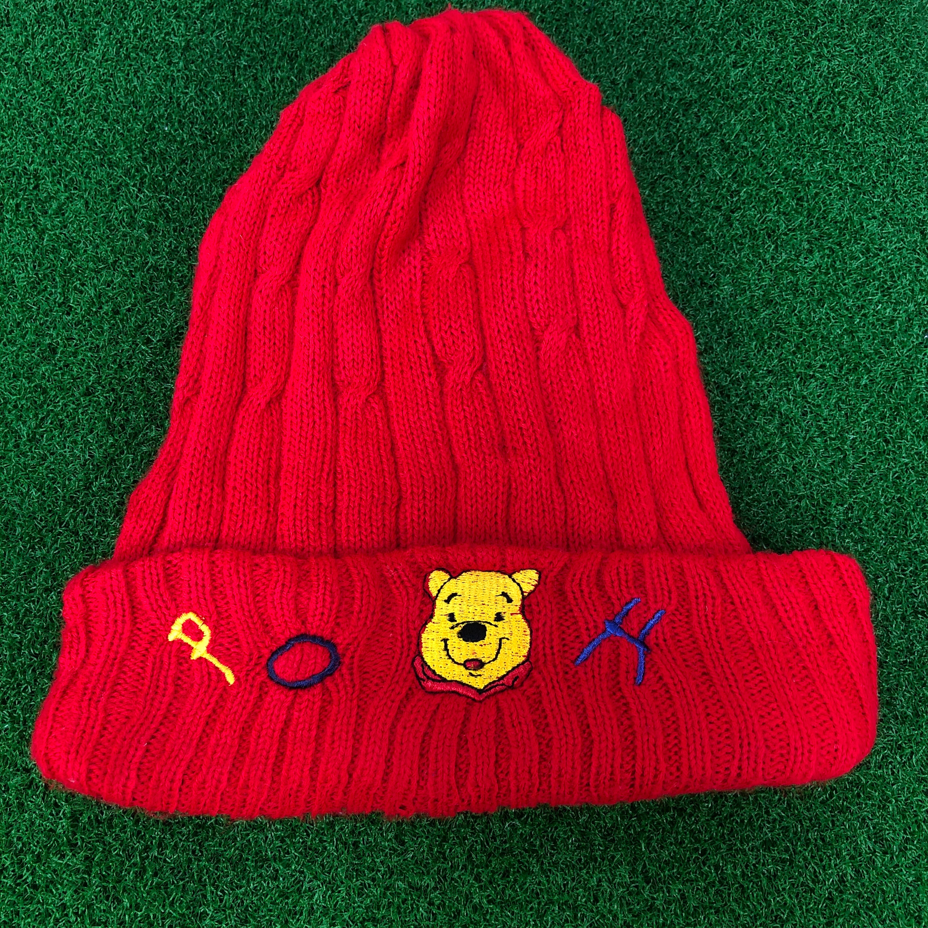 Disney Winnie the Pooh Hunny Embroidered Red Cuff Beanie OSFM Amazon.com: Disney Winnie the Pooh Tigger Felt Embroidered  main image 4