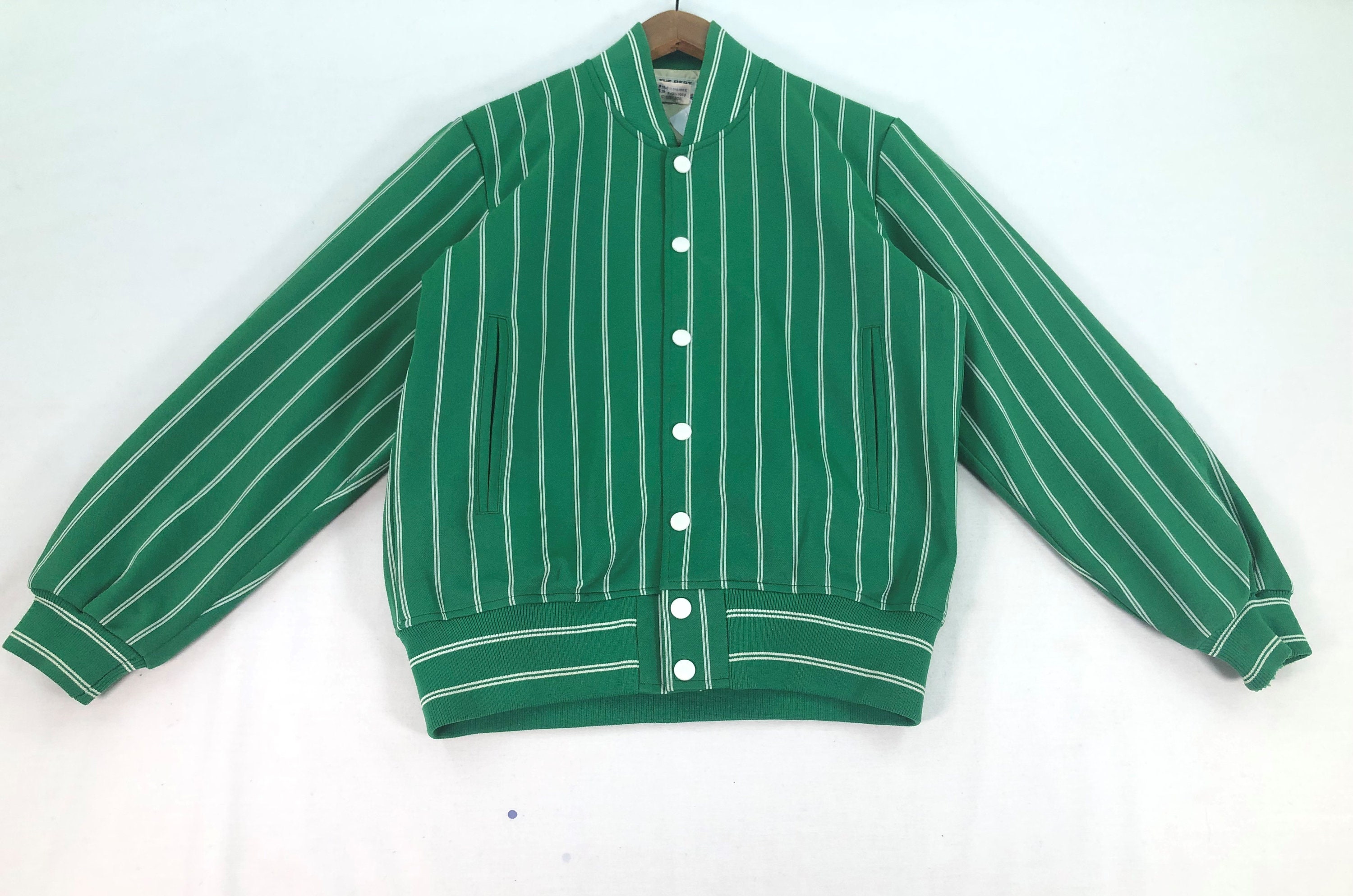 Vintage 90s Descente Striped Baseball Jacket Women Varsity 