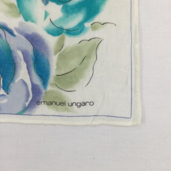 Vintage Emanuel Ungaro Flowers Handkerchief Flora… - image 5