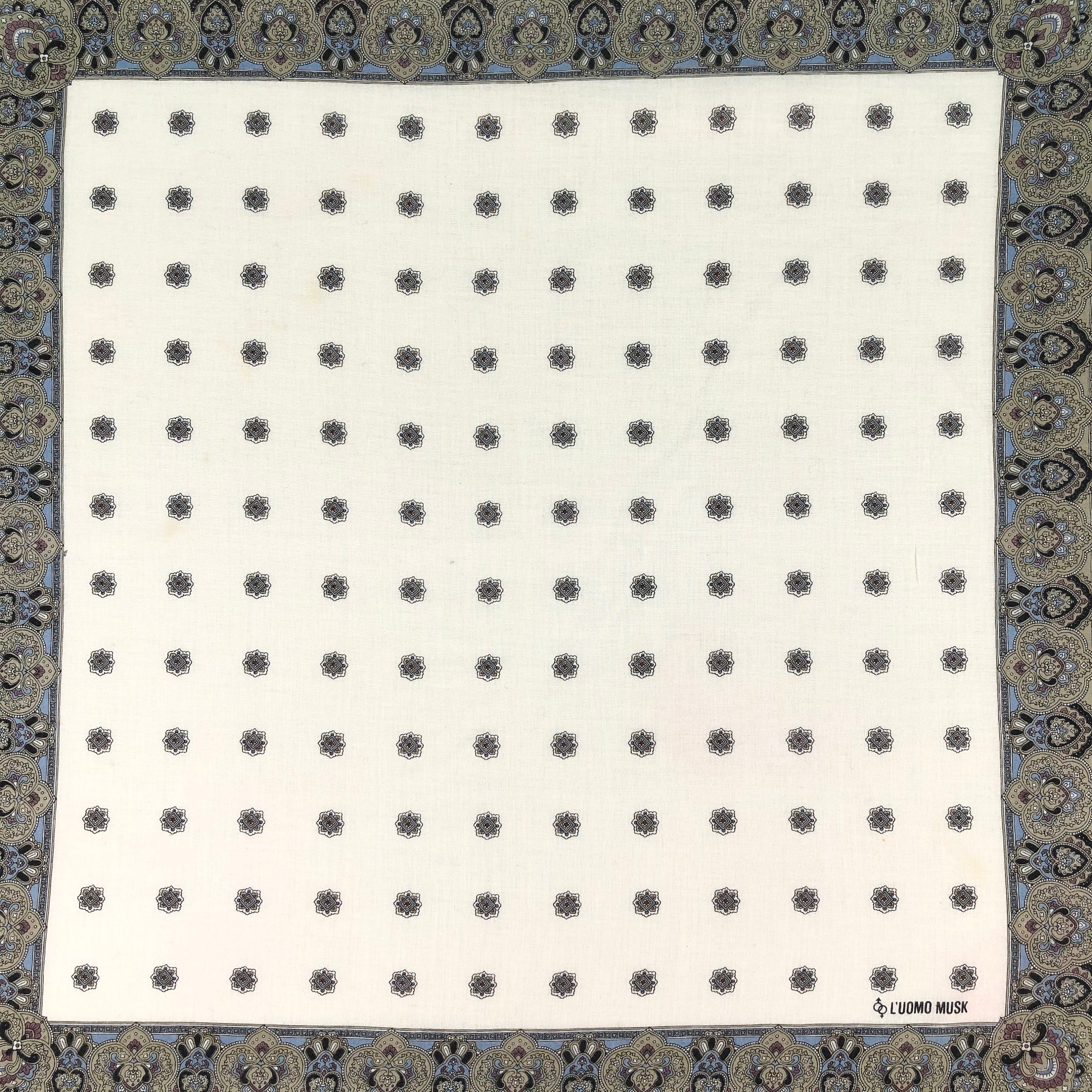 Vintage Luomo Musk Handkerchief Neckerchief Hanky Cotton Bandana
