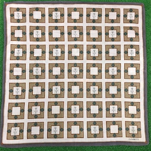 Vintage Zanobetti Handkerchief Japanese Neckerchief Pocket Square Hanky Bandana Designer Luxury Gift Checkered Paisley Abstract Pattern