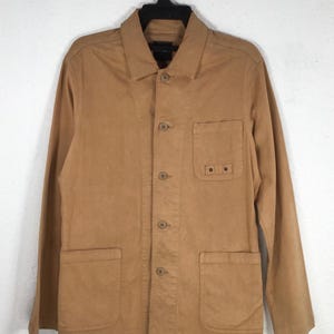 Boycott Chore Jacket,Men Cotton Workwear Jacket, French Work Style Coat, Earth Tone, Size S