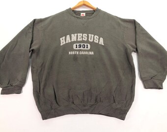 ヴィンテージ ヘインズ ノースカロライナ スウェットシャツ - 刺繍入りクルーネック サイズ L