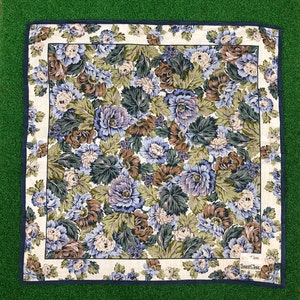 Vintage Saint Clair Paris Flowers Handkerchief Floral Neckerchief Pocket Square Bandana  Designer Hanky Men Women Luxury Gift