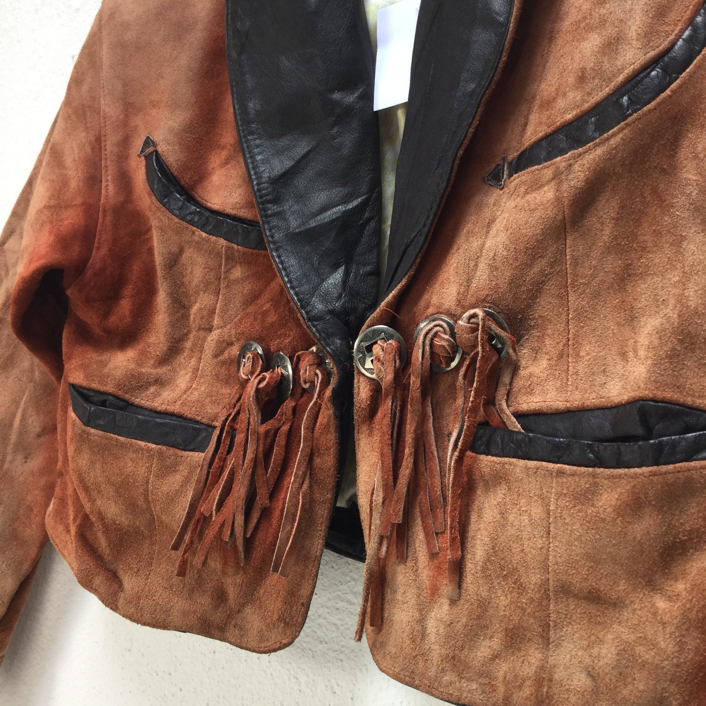 Vintage CANYON DE CHELLY Suede Leather Cropped Women Jacket