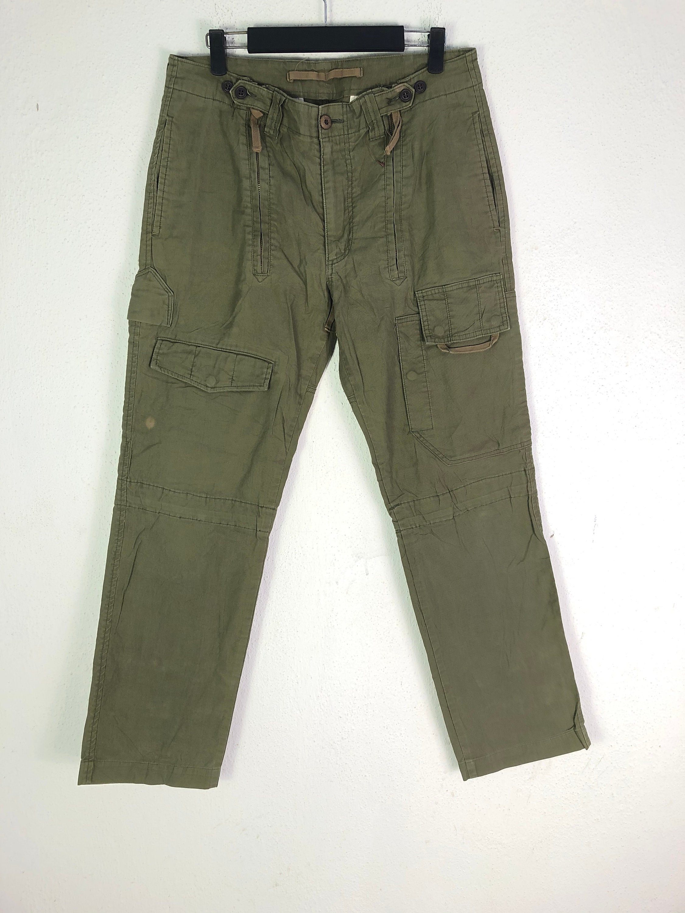 Pantalones cargo PLYformeworks estilo militar táctico con múltiples bolsillos para hombre, cintura cargo 32