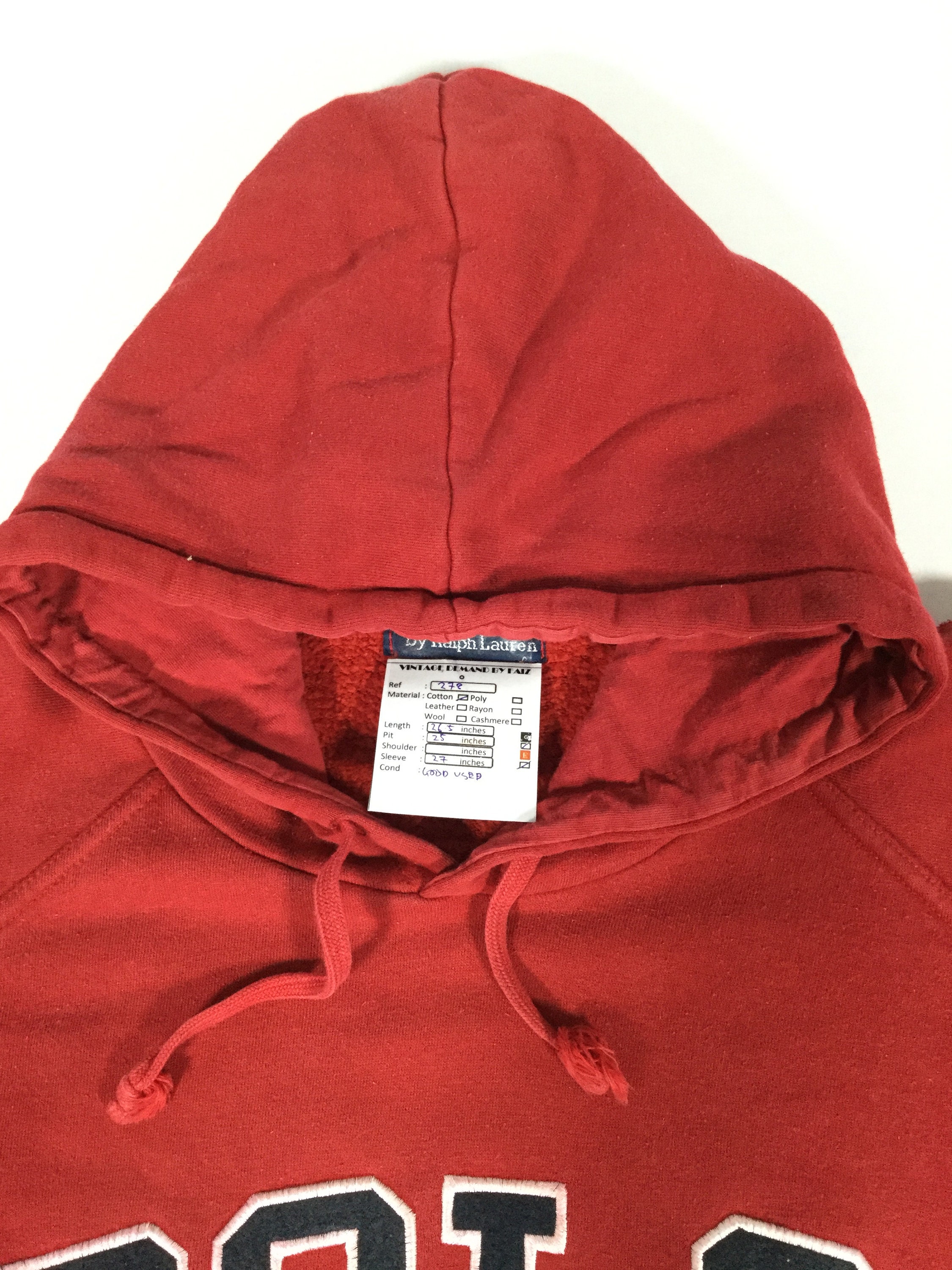 Vintage Polo Ralph Lauren Hoodie Polo Ralph Lauren Sweatshirt Red