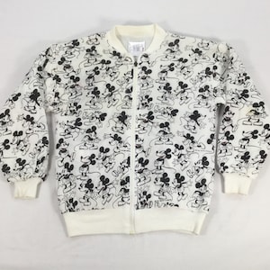 Vintage Disney Mickey Mouse Reversible Zipper  Sweater Mickey Sweater Mickey Mouse Cartoon Unisex Size S