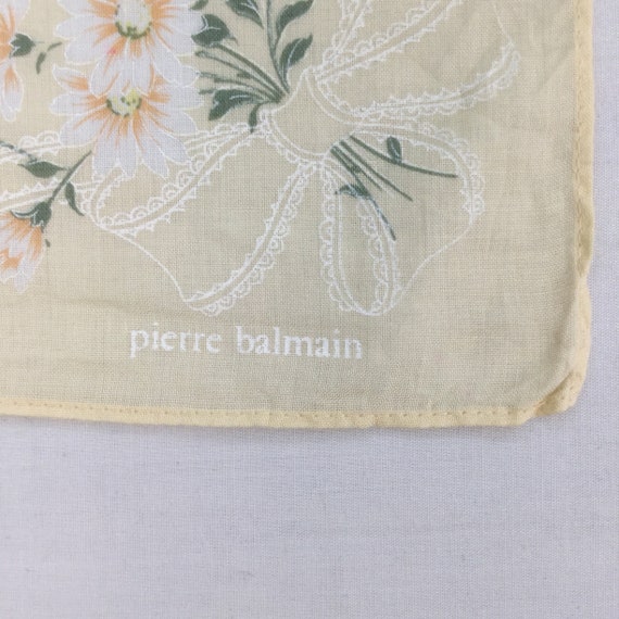 Vintage Pierre Balmain Flower Handkerchief Pierre… - image 5
