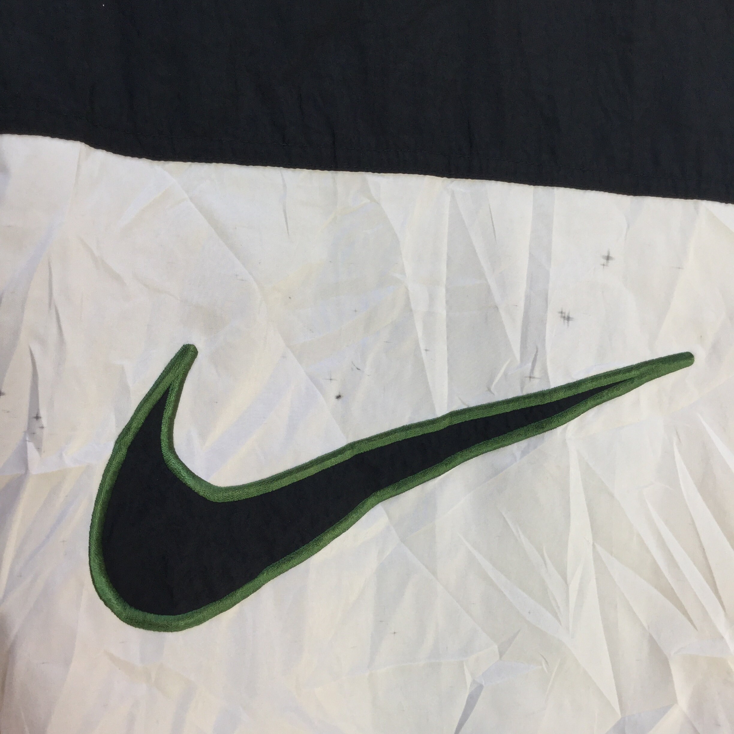 Vintage Nike Big Swoosh Windbreaker Track Top Black White