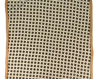 Vintage Trussardi Handkerchief: Baroque Silk Pocket Square