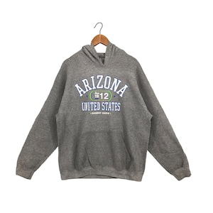 Moletom com capuz vintage do Arizona State - estampa gráfica cinza, tamanho G