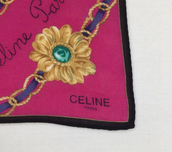 Vintage Celine Baroque Pink Handkerchief Celine E… - image 5