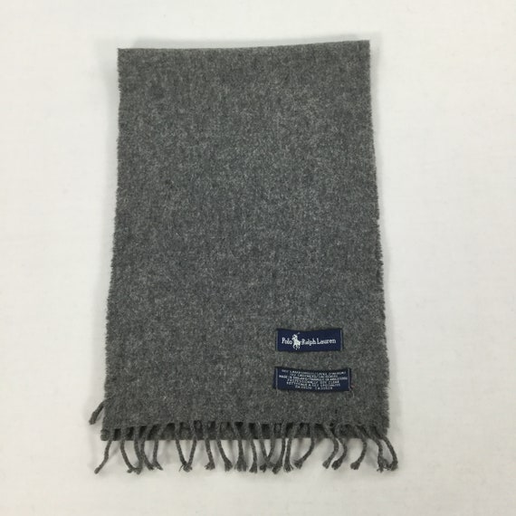 Vintage Polo Ralph Lauren Gray Wool Scarf: Made in England - Etsy