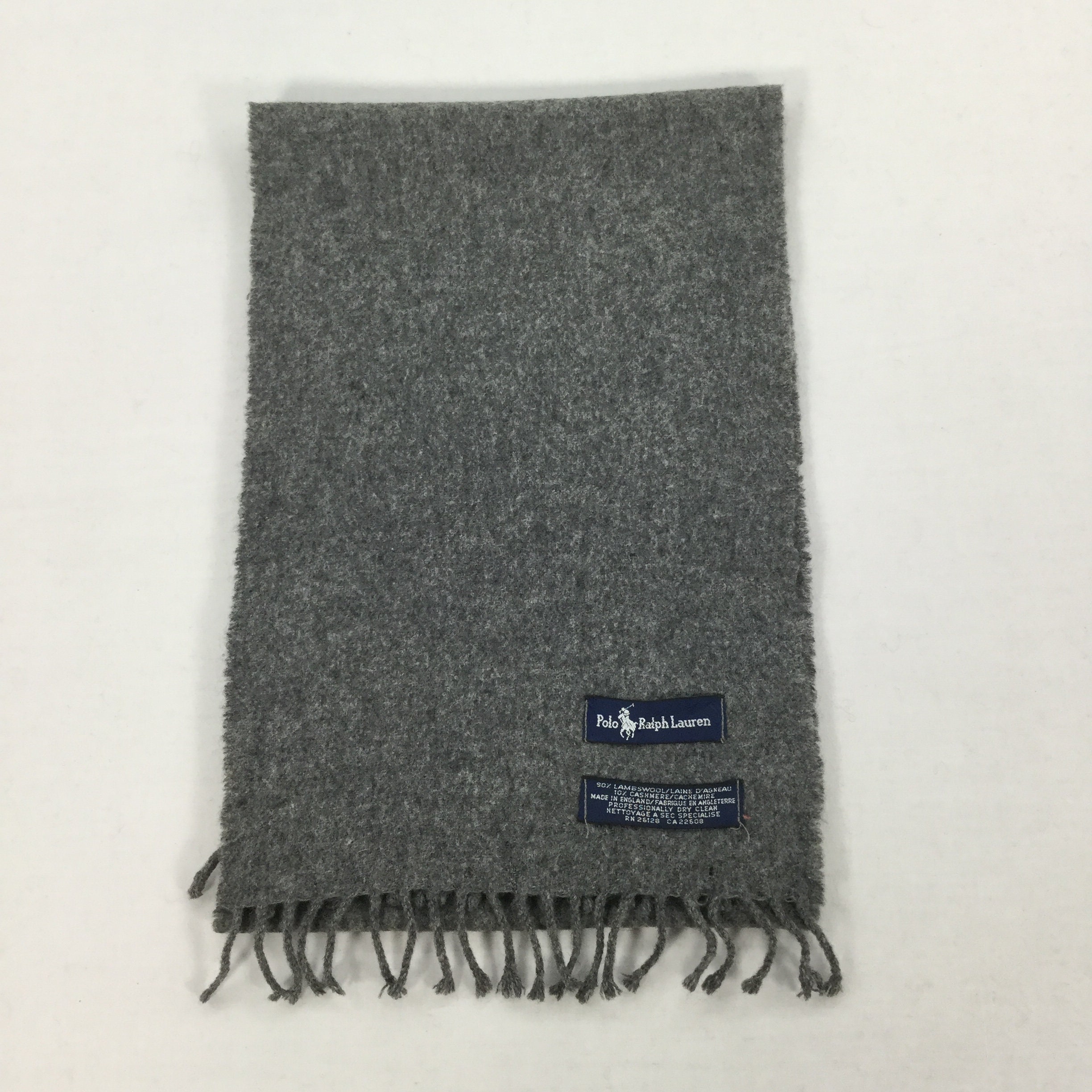 Vintage Polo Ralph Lauren Gray Wool Scarf: Made in England - Etsy
