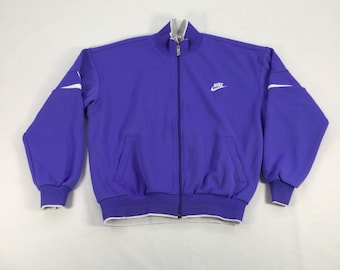 Chaqueta de tenis Nike Tag Track Warm Up azul gris vintage de los años 90, ropa deportiva, retro, talla M