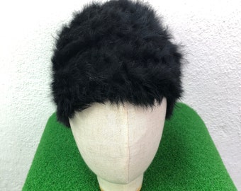 Black Mohair Hat Mohair Beanie Fashion Classic Retro Hat Gifts Free Size