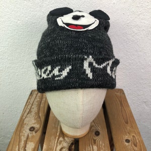 Vintage Disney Mickey Mouse Beanie Hat Mickey Mouse Hat Embroidered Beanie Winter Hat Bobble Hat Gifts Cartoon Unisex Free Size
