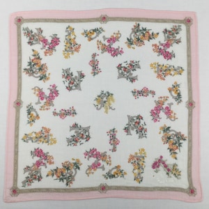 Vintage Nina Ricci Blumen Taschentuch Nina Ricci Floral Halstuch Einstecktuch Designer Taschentuch Luxus Geschenke