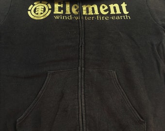 Vintage Element Zipper Hoodie Sweatshirt Medium Faded Black Vintage Element Zipper Hoodie Sweatshirt Medium Faded Black