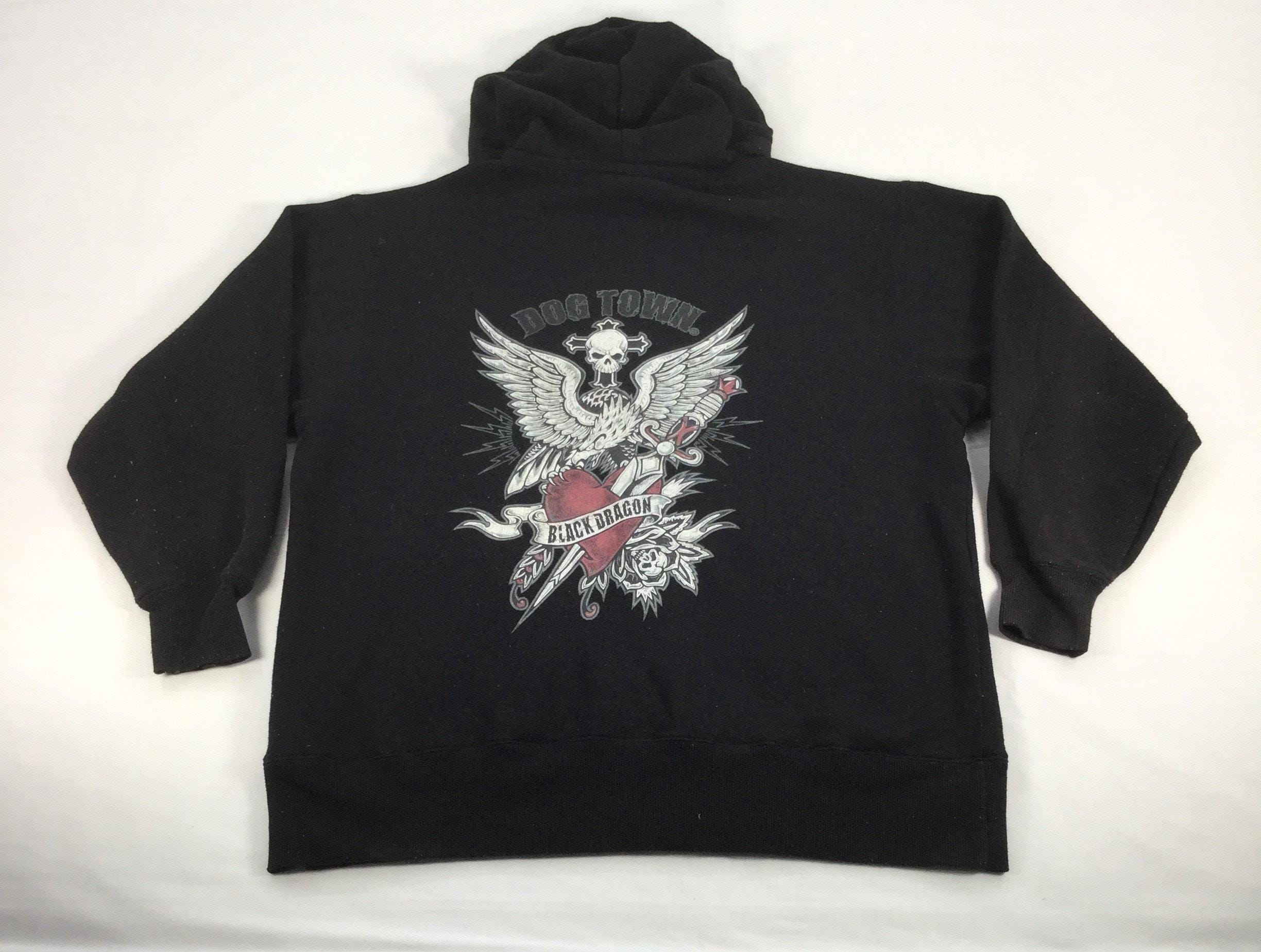 Vintage Dogtown Black Dragon Zipper Hoodie, Skateboards