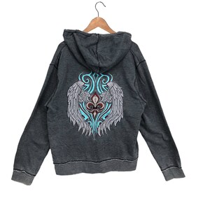 One Sexy Biker Chick Hoodies Women Eagle Embrodiered Logo Faded Hoodie Sweatshirt Motorcycle Club Women Bikers Art Size 2XL