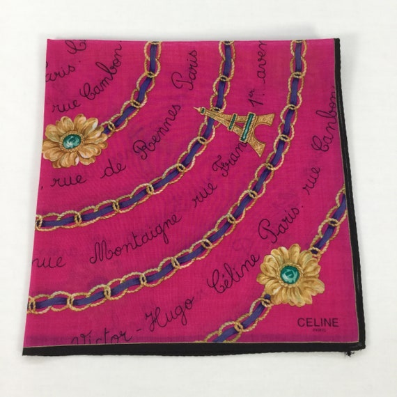 Vintage Celine Baroque Pink Handkerchief Celine E… - image 4