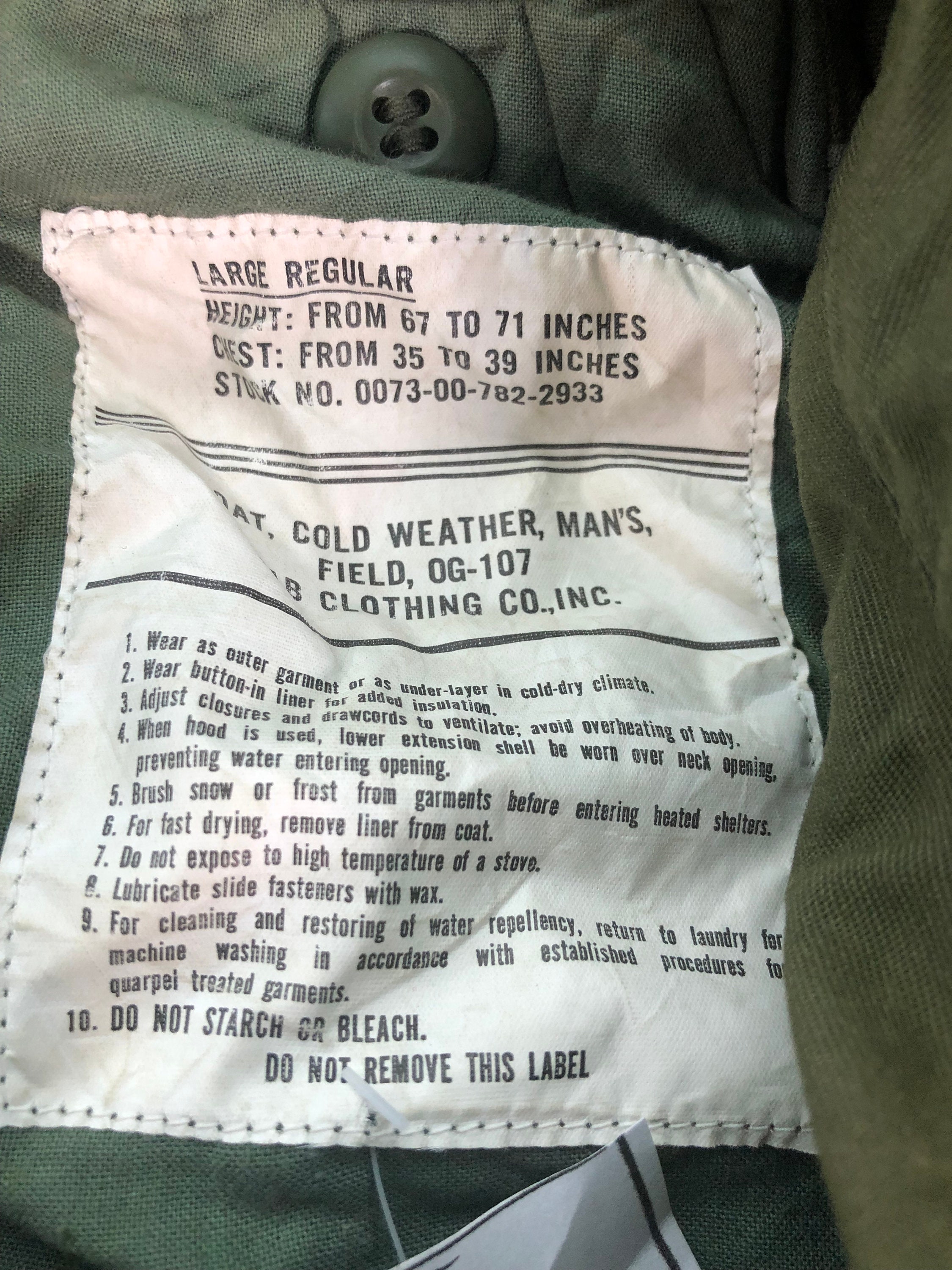 Vintage Us Field OG 107 Jacket Military Cold Weather Coat Man Etsy