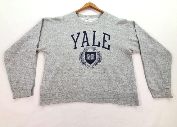 Vintage 90s Yale University Logo Sweatshirt, Univeersity Crewneck, Yale Sweater, Yale Jumper, Made in USA, Unisex Medium Size