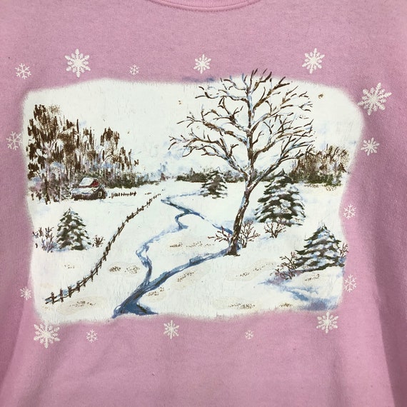 Vintage Winter Snow Panorama Sweatshirt Women Sno… - image 2
