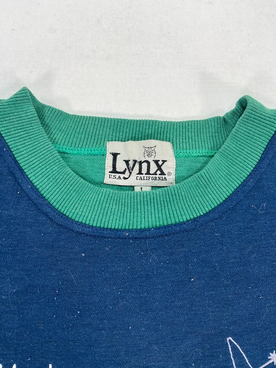 Vintage 90s Lynx California  Sweatshirt Lynx Crew… - image 6