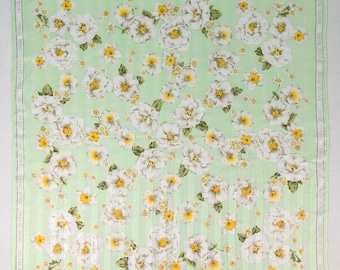 Pañuelo vintage de algodón con estampado floral Hanae Mori - Diseñador japonés