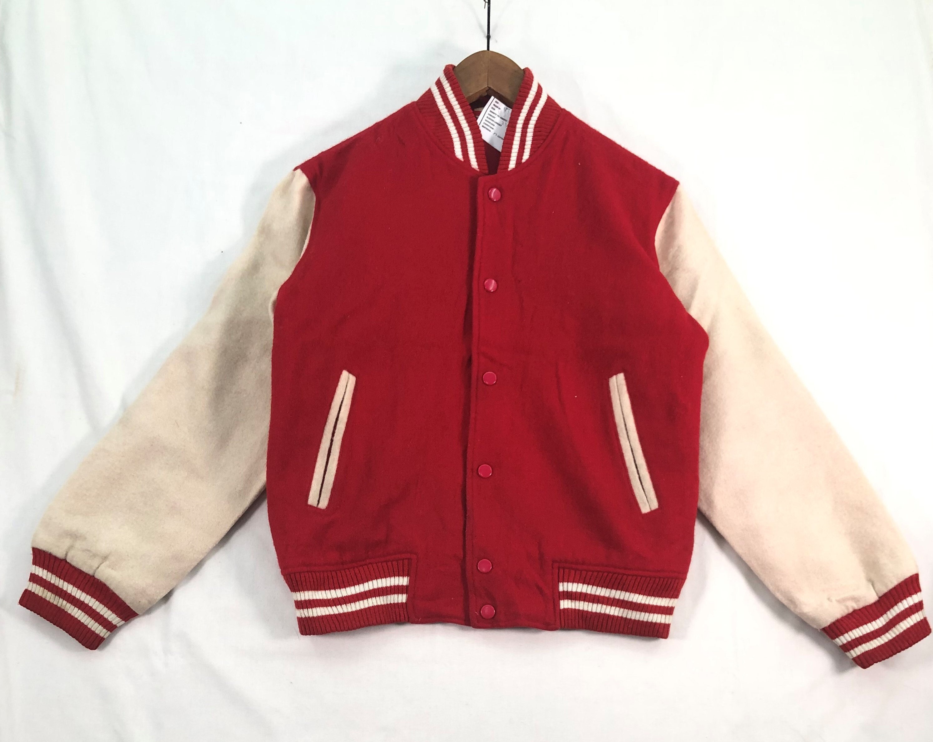 Bull Market Varsity Jacket XS / Red/Creme