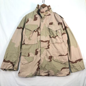 Chaqueta de campo de camuflaje del desierto del ejército de EE. UU. vintage, uniforme militar de camuflaje regular pequeño de los años 80, táctica para hombres y mujeres, talla S