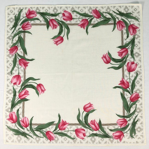 Vintage Pierre Balmain Flowers Handkerchief Pierre Balmain Floral Neckerchief Pocket Square Bandana Authentic Designer Hanky Luxury Gifts