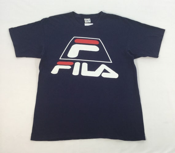 Vintage jaren 90 FILA Logo T-shirt Fila Crewneck Fila -