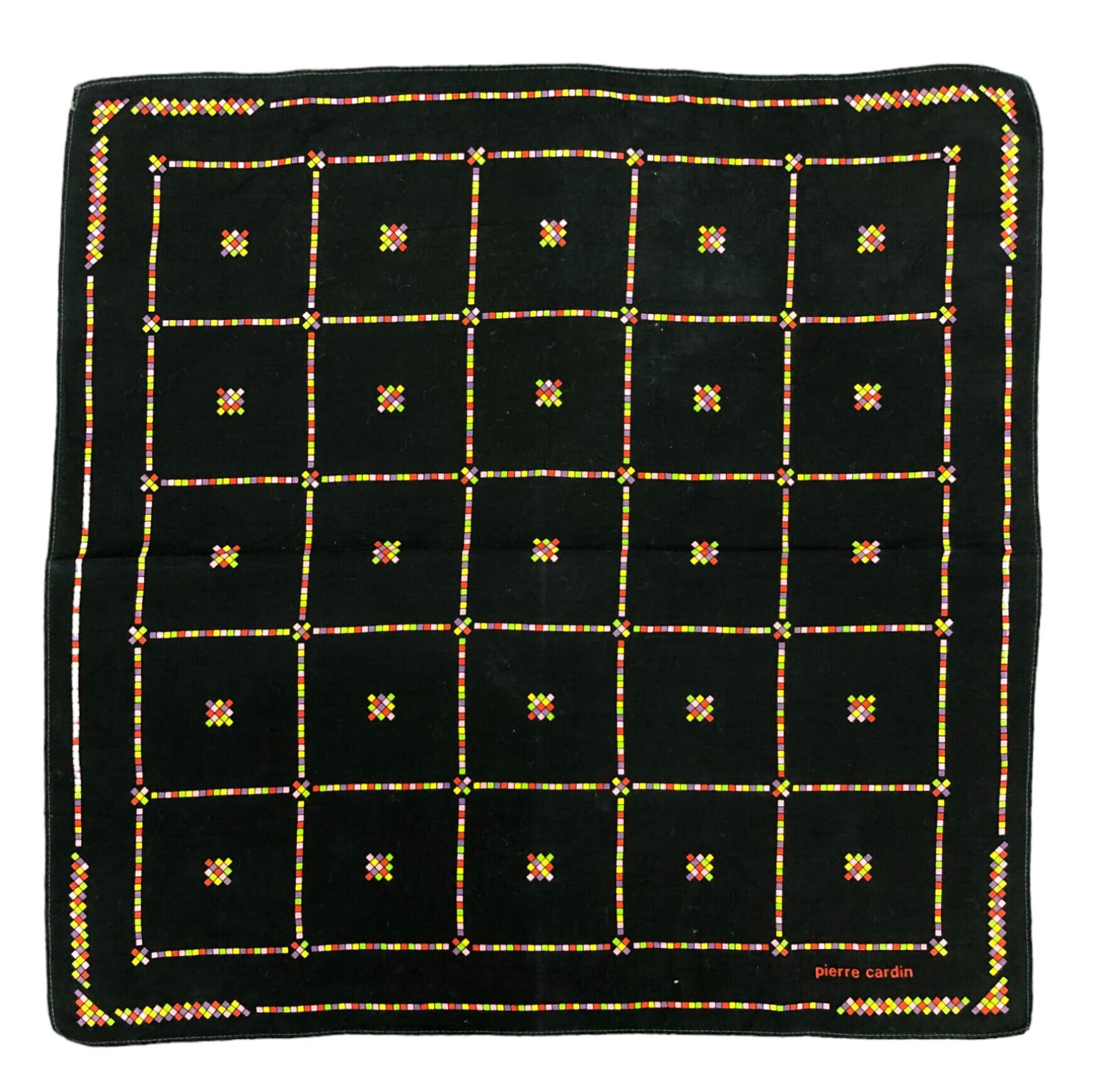 Foulard De Poche Vintage Pierre Cardin – Ancien Mouchoir Français, Occasion – Élégant Et Rétro