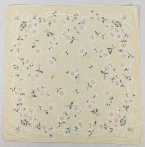 Vintage Pierre Balmain Flower Handkerchief Pierre… - image 1