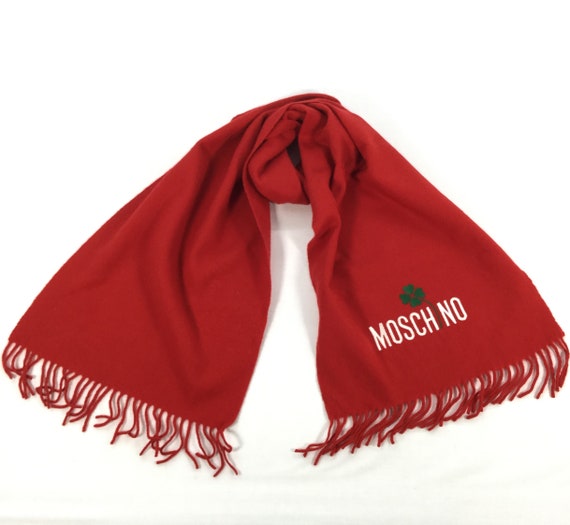 Moschino Red Lambs Wool Scarf Muffler Wool Neck Scarves Neck