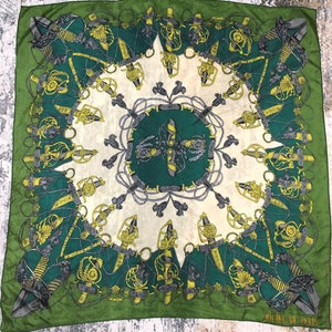 Vintage Michel De Paris Silk Scarf Neck scarf Neckwear Head Scarf Shawl Wrap  Designer Scarf Luxury Casual Classic Elegant