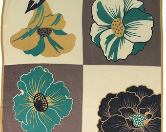Pañuelo floral vintage Junko Koshino: pañuelo de seda y algodón
