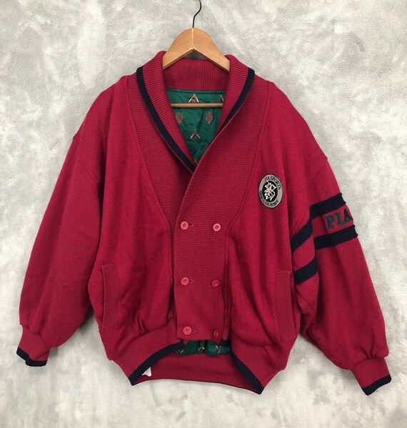 Vintage Pia Sports Jacket Pia Sport Patches Jacket Red Sports 