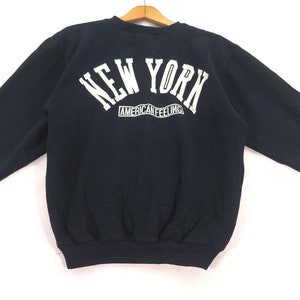 Vintage New York City Sweatshirt New York Crewneck Ny Sweater Blue Jumper Women Gifts Size M