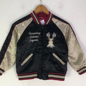 Broderie japonaise vintage Eagle Mountain Varsity Kids Jacket Sukajan Jacket Kids Japan Souvenir Jacket Art Streetwear Cadeaux Rétro image 2