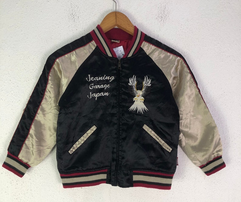 Broderie japonaise vintage Eagle Mountain Varsity Kids Jacket Sukajan Jacket Kids Japan Souvenir Jacket Art Streetwear Cadeaux Rétro image 2