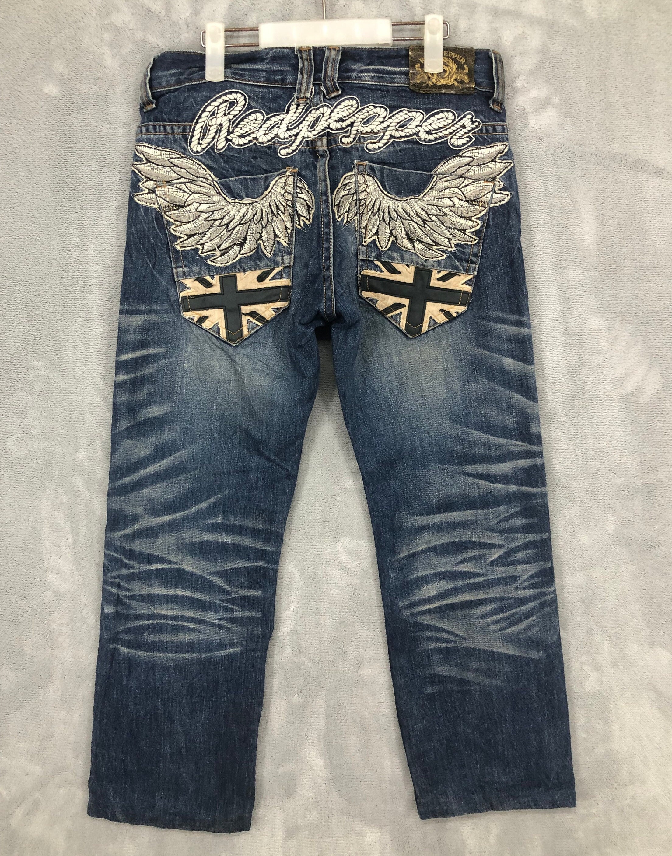 Red Pepper Jeans Red Pepper Embroidery Denim Blue Denim Wings Uk